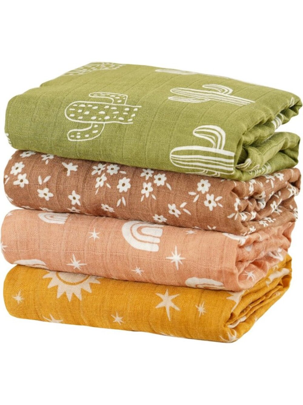 Cute Soft Muslin Swaddle Blankets Set for Newborn | Adorable Baby Towel Wraps